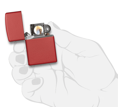 Зажигалка ZIPPO классическая с красным матовым покрытием | Classic Red Matte 233