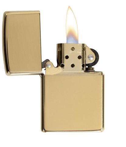 Зажигалка ZIPPO классическая с покрытием Глянцевая латунь | Classic High Polish Brass 254B